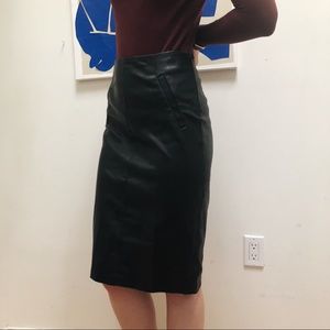 Midi Faux Leather Skirt